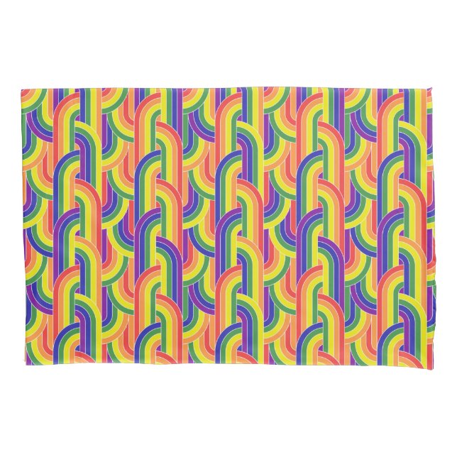 Modern Rainbow Pattern Pillow Case (Front-Left)
