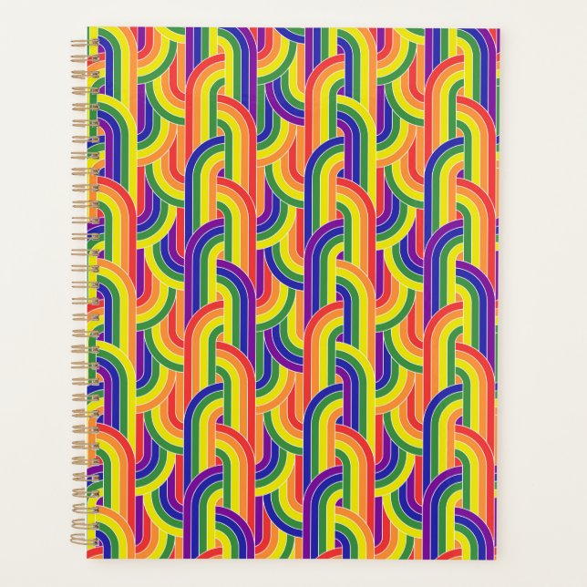 Modern Rainbow Pattern Planner (Front)