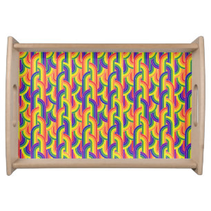 Modern Rainbow Pattern Serving Tray