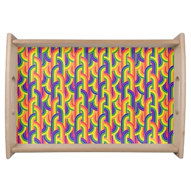 Modern Rainbow Pattern Serving Tray (Front)