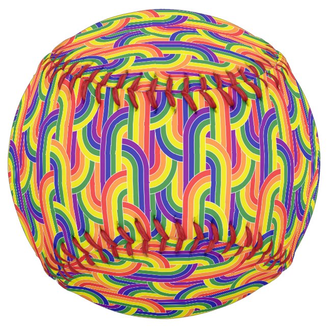 Modern Rainbow Pattern Softball (Front)