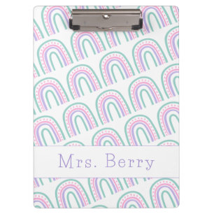 Modern Rainbow Personalized Teacher Clipboard