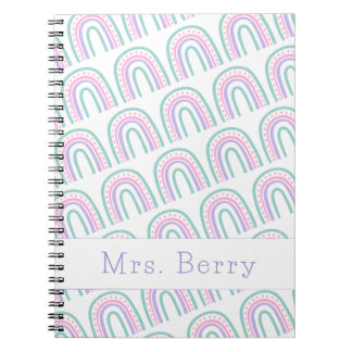 Modern Rainbow Personalized Teacher Notebook