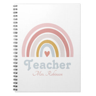 Modern Rainbow Personalized Teacher  Notebook