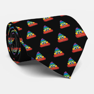 Modern Rainbow Poop Emoji Neck Tie