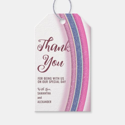 Modern Rainbow Retro Casual Backyard Wedding Favor Gift Tags