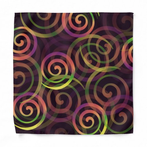 Modern Rainbow Spirales Pattern Bandana