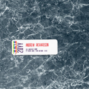 Modern rainbow stripe label