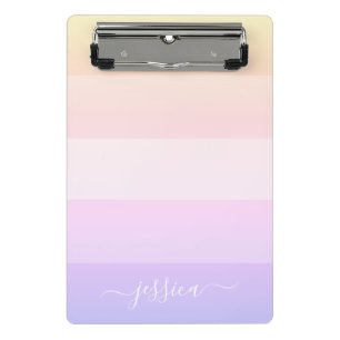 Modern rainbow stripes script name clipboard