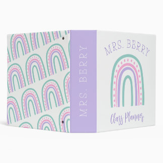 Modern Rainbow Teacher Class Planner 3 Ring Binder