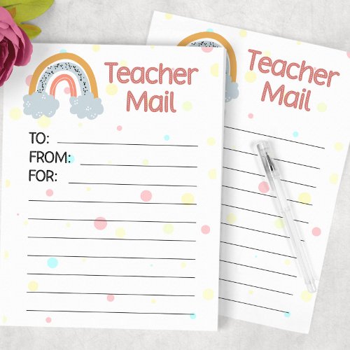 Modern Rainbow Teacher Mail Post_it Notes