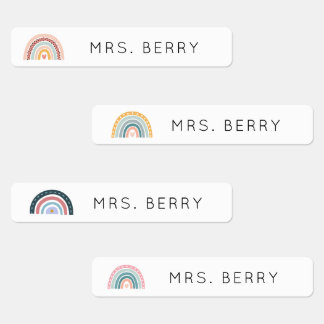 Modern Rainbow Teacher Name Labels