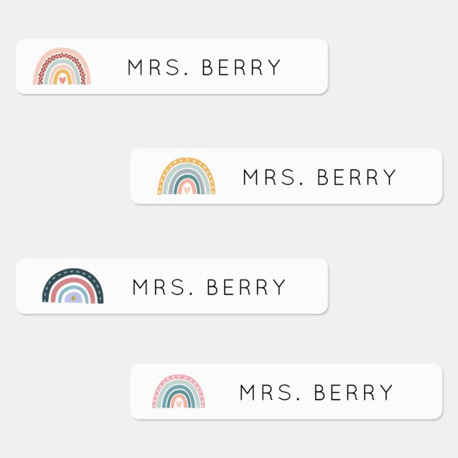 Modern Rainbow Teacher Name Labels (Group)