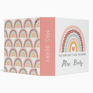 Modern Rainbow Teacher Planner 3 Ring Binder