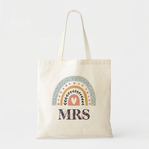 Modern Rainbow Teacher Typography Tote Bag