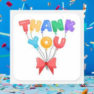 Modern Rainbow Thank You Birthday  Square Sticker