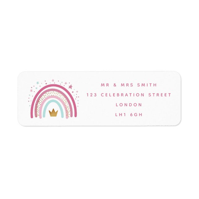 Modern Rainbow themed return address label (Front)