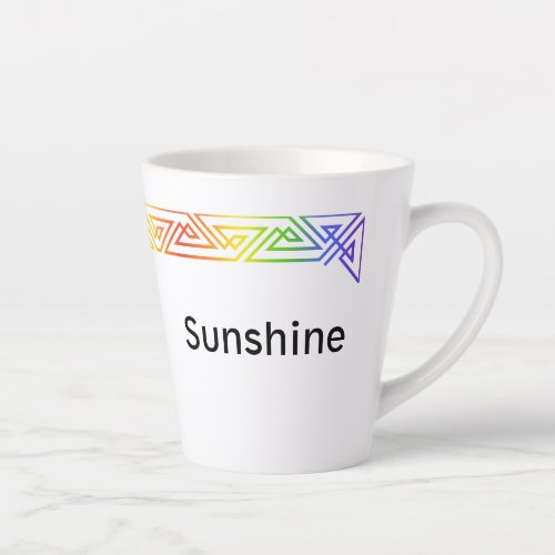 Modern Rainbow Triangles Personalized Latte Mug
