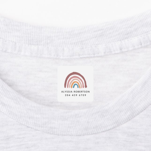 Modern Rainbow Typography Cute Kids Labels (Affixed)