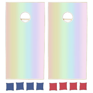 Modern Rainbow Watercolor gradient Step Level Line Cornhole Set