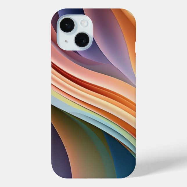 Modern Rainbow Wave Abstract Art Case-Mate iPhone Case (Back)