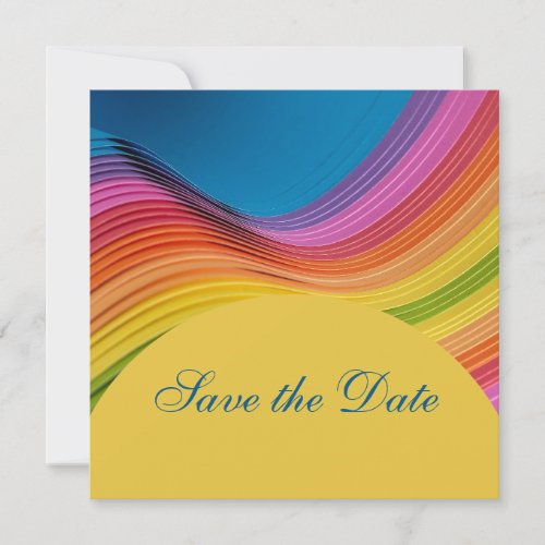 Modern Rainbow Wave Save The Date