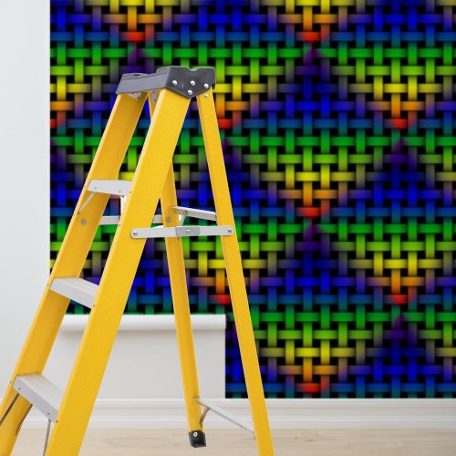 Modern Rainbow Weave Diamond Pattern Peel Stick Wallpaper