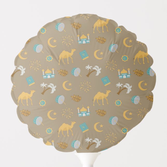 Modern Ramadan Eid Mubarak Happy Eid Party Balloon (Front)