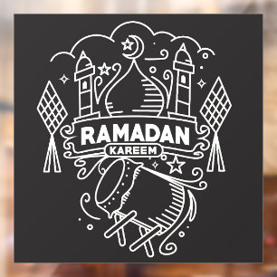 Modern Ramadan Kareem Black and White Window Cling