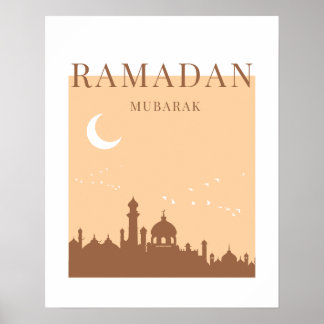 Modern Ramadan Mubarak Mosque Poster