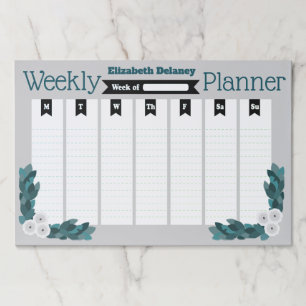 Modern Ranunculus & Foliage Weekly Planner Paper Pad