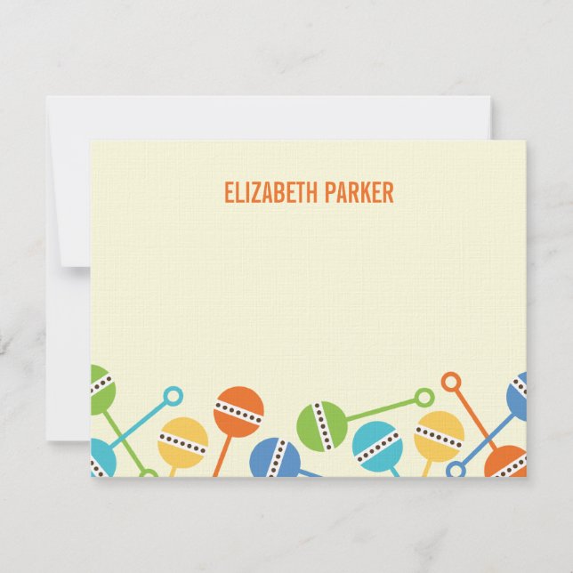 Modern Rattles Baby Shower Thank You Cards (Front)