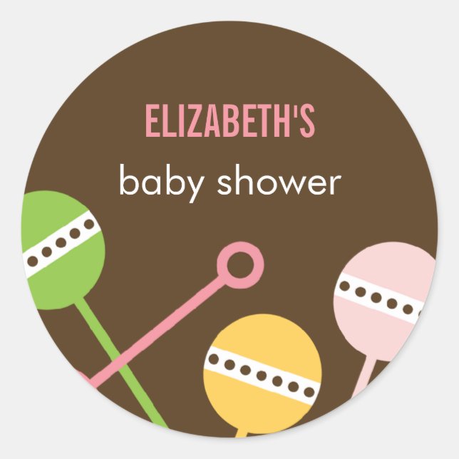 Modern Rattles Favor Stickers (Front)