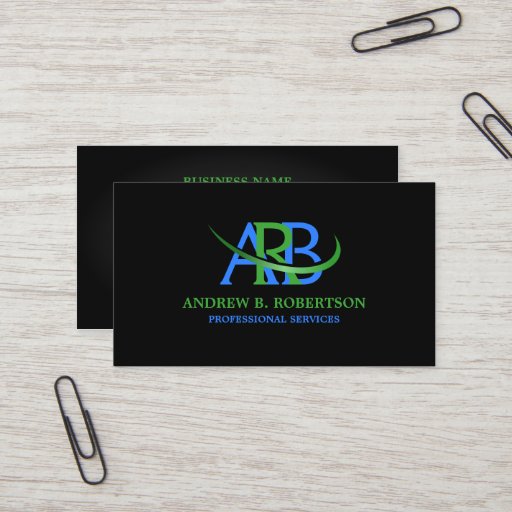 Customizable Modern Re-sizable Swoosh Monogram Business Cards
