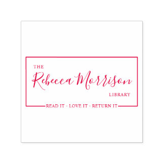 Modern Read It Love It Return It | Custom Library Self-inking Stamp