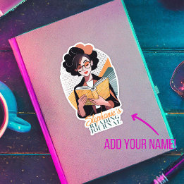 "Modern Reader" Custom Reading Journal Bookplate Sticker
