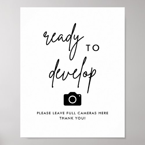 Modern Ready To Develop Disposable Camera Wedding  Poster