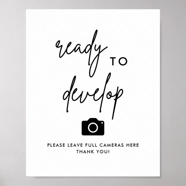 Modern Ready To Develop Disposable Camera Wedding Poster Zazzle