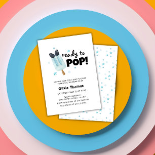 Modern Ready To Pop Bow Ice Cream Baby Shower Invitation