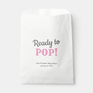 Modern Ready to Pop Pink Girl Baby Shower Party Favor Bag
