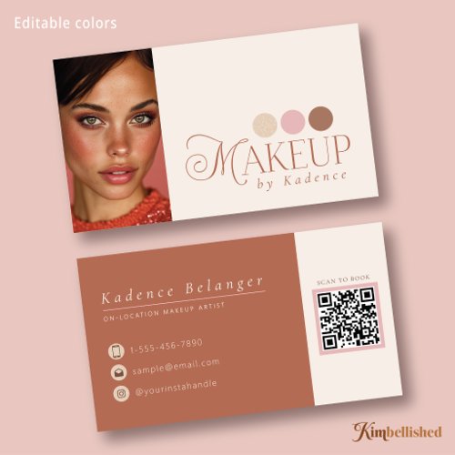 Modern Readymade Logo Photo Makeup Artist Business Card