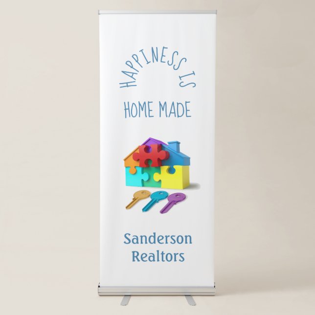 Modern Real Estate Advertising Promotional Retractable Banner (Front)