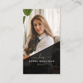 Real Estate Professional Photo Elegant Monogram Business Card