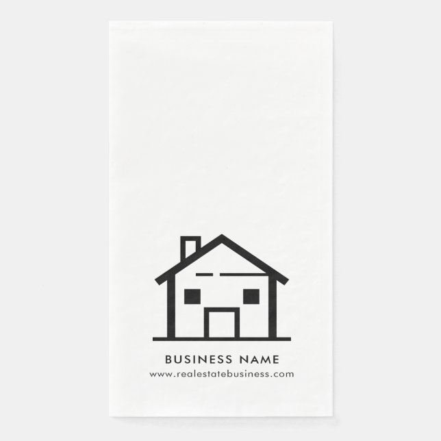 Modern Real Estate Agent Business Paper Guest Towels (Front)