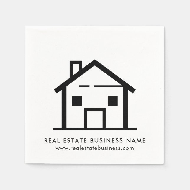 Modern Real Estate Agent Business Promo Paper Napkins (Front)