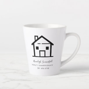 Modern Real Estate Agent Business Swag Custom Latte Mug