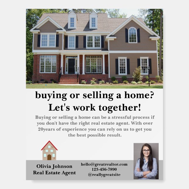 Modern Real Estate Agent Custom Foam Boards (Front)