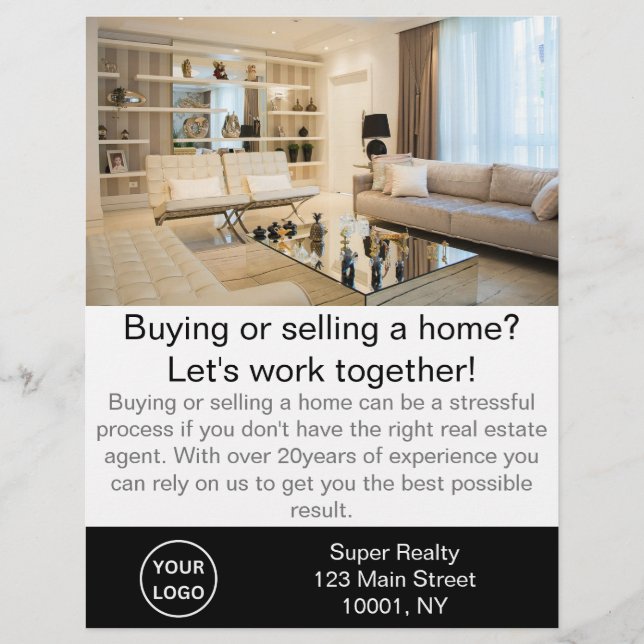 Modern Real Estate Agent Customizable  Flyer (Front)