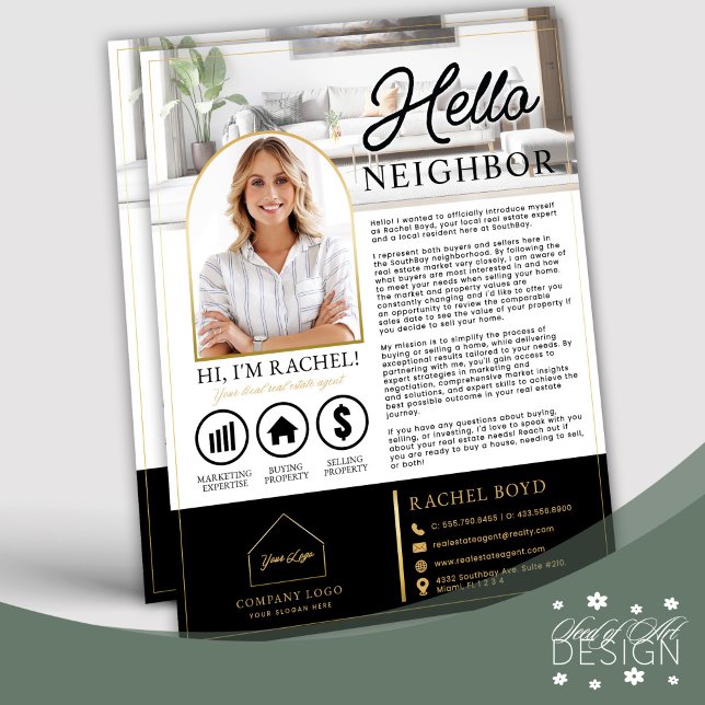 Modern Real Estate Agent Introduction Letter Flyer (Creator Uploaded)