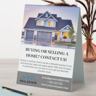 Modern Real Estate Agent Listing Table Tent